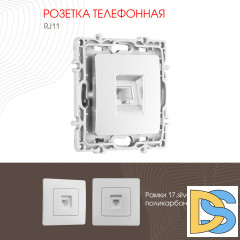 Розетка телефонная RJ11 Arte Milano 217.51-1.silver