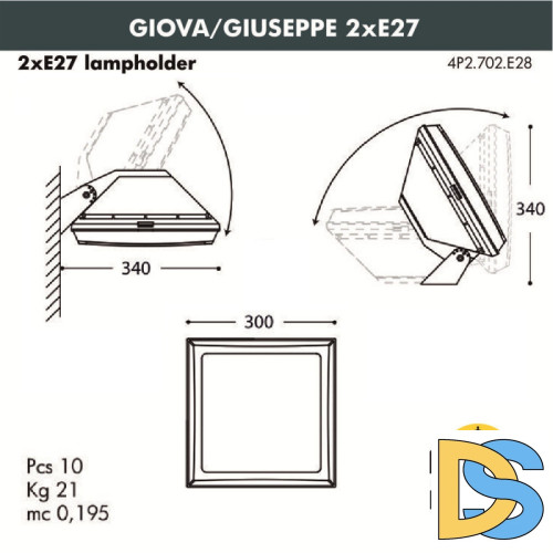 Настенный светильник Fumagalli Guizeppe 4P2.702.000.AYF1R