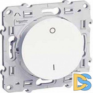 Выключатель 2-полюсный 1-клавишный, Белый, серия Odace, Schneider Electric