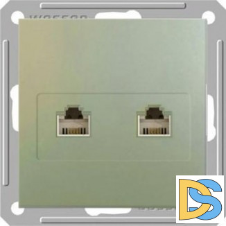 Розетка телефонная 2-ая 4 контакта, RJ-11, Шампань, серия Wessen 59, Schneider Electric