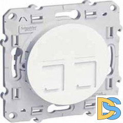 Розетка компьютерная 2-ая кат.5е, RJ-45 (интернет), Белый, серия Odace, Schneider Electric