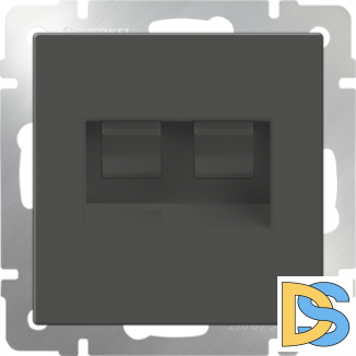 W1191107/ Накладка для двойной розетки Еthernet RJ-45 (серо-коричневый)