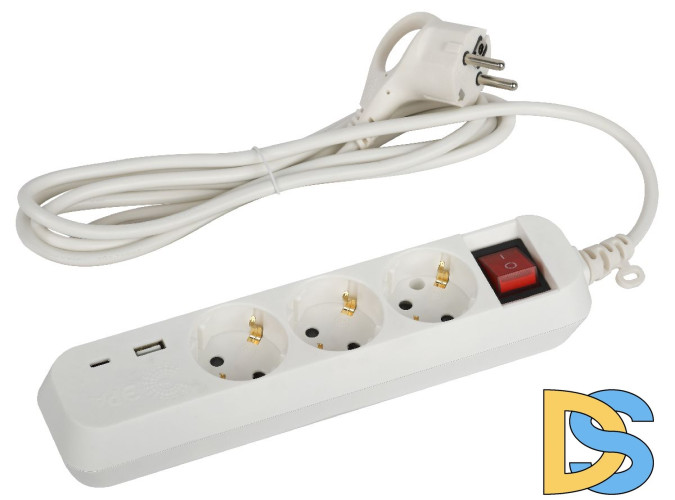 Удлинитель электрический Эра UB-3es-1,5m-USB Б0052897