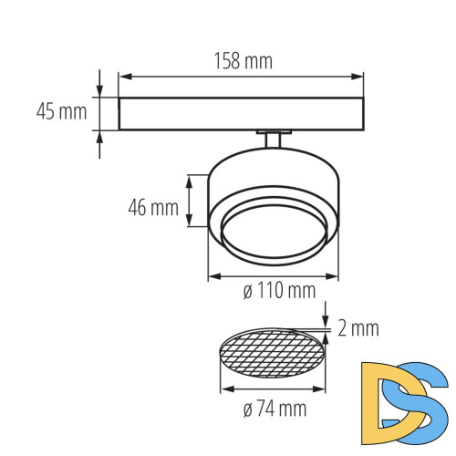 Трековый трехфазный светильник Kanlux Btl 35654