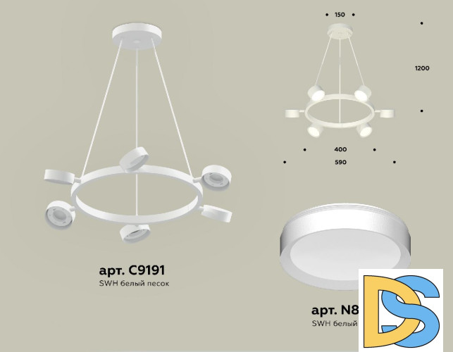Подвесная люстра Ambrella Light Traditional (C9191, N8112) XB9191150