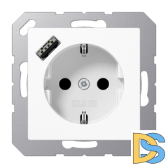 Розетка 2K+З USB Typ A Jung A1520-18AWW