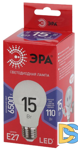 Лампа светодиодная Эра E27 15W 6500K LED A60-15W-865-E27 R Б0046357