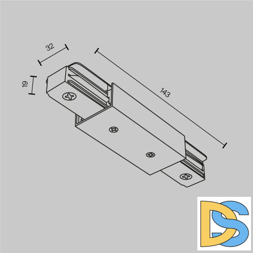 Прямой коннектор питания с вводом питания Maytoni Unity TRA001CB-11B