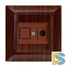 Розетка телевизионная коричневая Vesta-Electric Roma WOOD