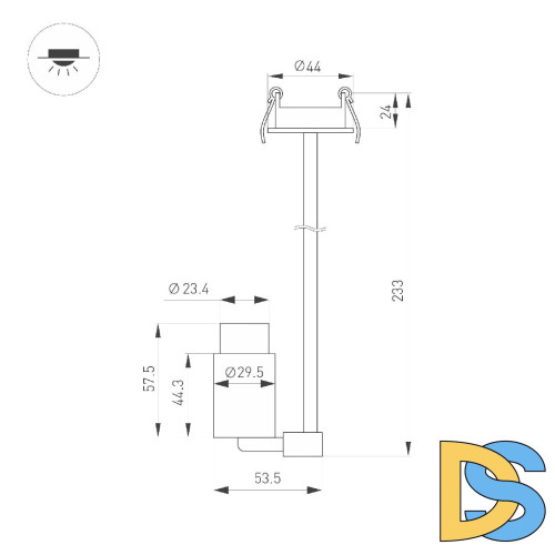 Встраиваемый спот Arlight ART-NEMO-BUILT-ZOOM-L205-R29.5-2W Warm3000 049779