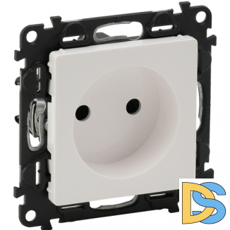 Розетка Legrand Valena Life без заземления со шторками 753016+754970 Белая