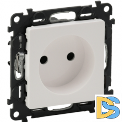Розетка Legrand Valena Life без заземления со шторками 753016+754970 Белая