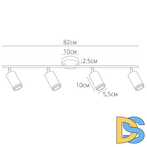 Спот Arte Lamp Imai A2365PL-4BK