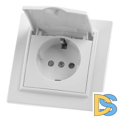 Розетка Feron Stekker Эрна с/з 16A 250V с крышкой белый PST16901201 39052