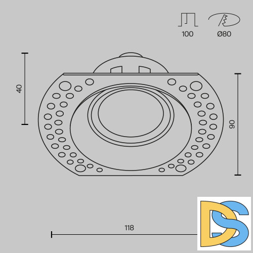 Встраиваемый светильник Maytoni Dot DL042-01-RD-B