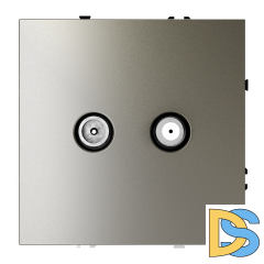 Розетка телевизионная встраиваемая VOLTUM S70 оконечная TV+SAT, (шелк)