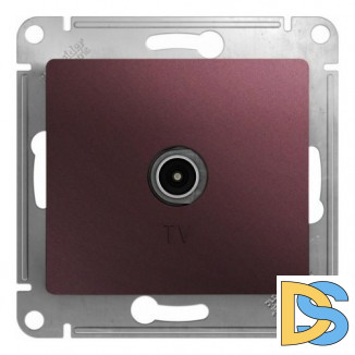 Розетка телевизионная единственная ТV, Баклажановый, серия Glossa, Schneider Electric