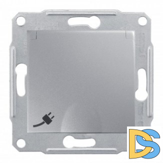 Розетка 1-ая электрическая, с заземлением, крышкой IР44, влагозащищенная, Алюминий, серия Sedna, Schneider Electric