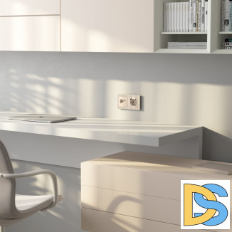 Накладка для двойной розетки Еthernet RJ-45 (айвори акрил) W1191143