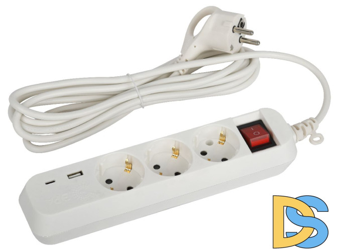 Удлинитель электрический Эра UB-3es-3m-USB Б0052898