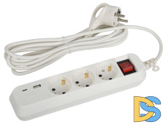 Удлинитель электрический Эра UB-3es-3m-USB Б0052898