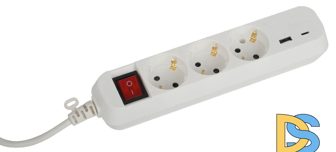 Удлинитель электрический Эра UB-3es-3m-USB Б0052898