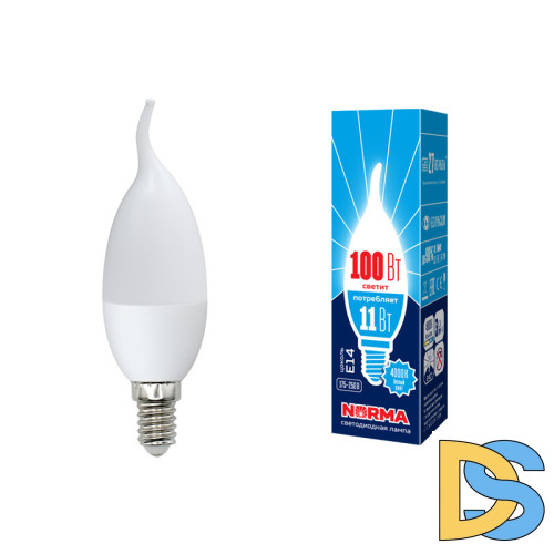 Лампа светодиодная (UL-00003816) Volpe E14 11W 4000K матовая LED-CW37-11W/NW/E14/FR/NR