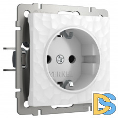 Розетка с заземлением и шторками (белый) W1271101