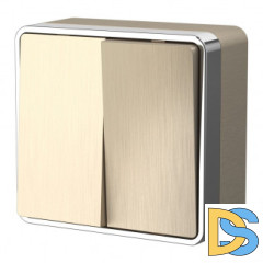 Выключатель двухклавишный Gallant (шампань рифленый) W5020010