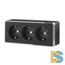 Розетка тройная с заземлением и шторками Werkel Gallant (черный W5073135