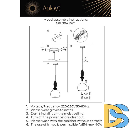 Подвесной светильник Aployt Kristel APL.304.16.01