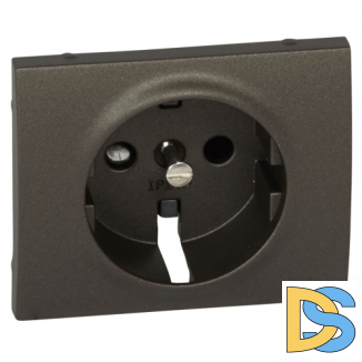 Лицевая панель для розетки с заземлением со шторками Legrand Galea Life - темная бронза