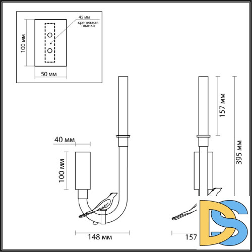 Настенный светильник Odeon Light Lark L-vision 5431/2WLA