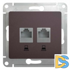 Розетка компьютерная 2-ая кат.5е, RJ-45 (интернет), Графит, серия Glossa, Schneider Electric