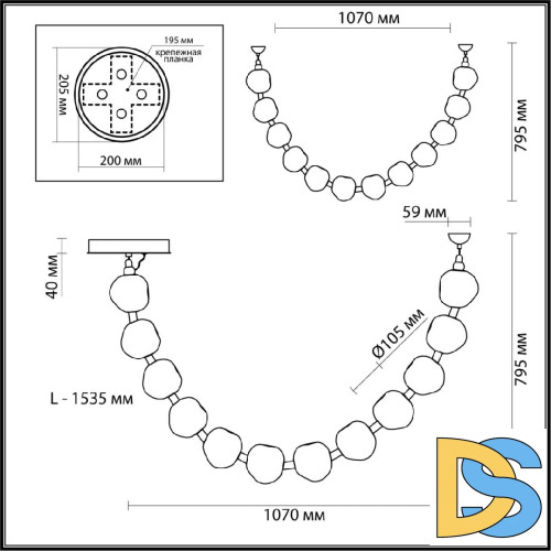 Подвесной светильник Odeon Light Jemstone 5085/48L