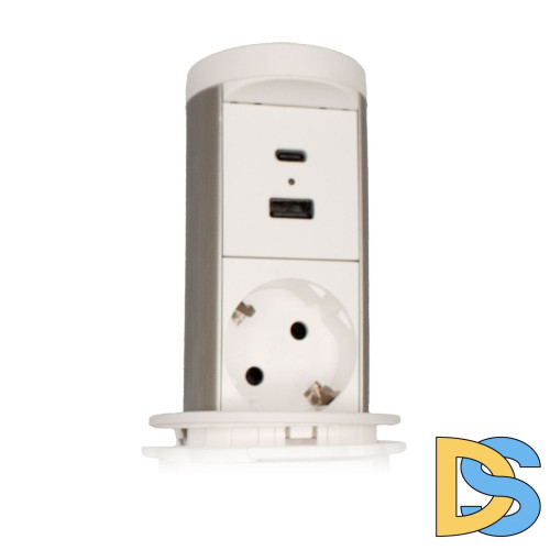 Блок розеток 105P (1 секция USB type A+C беспроводная зарядка) Mebax 00-00002867