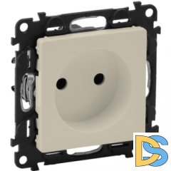 Розетка Legrand Valena Life без заземления со шторками 753016+754971 Слоновая кость