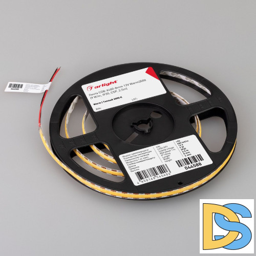 Светодиодная лента Arlight COB-X400-8mm 12V Warm3500 (9 W/m, IP20, CSP, 2.5m) 044588