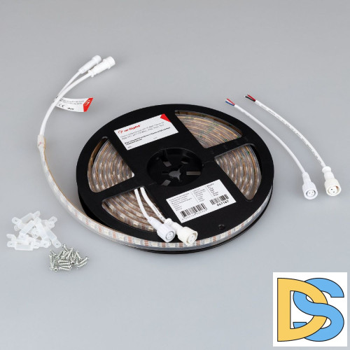 Светодиодная лента герметичная Arlight SPI-P-B60-12mm 5V RGB-PX1-BPT (12 W/m, IP66, 5060, 5m) 041167