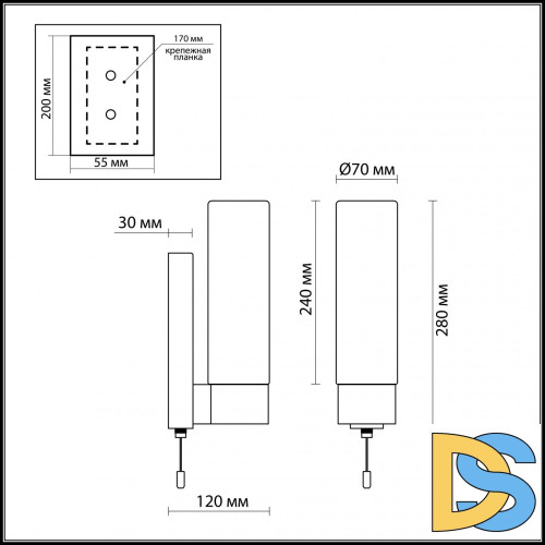 Подсветка для зеркал Odeon Light Tingi 2660/1W