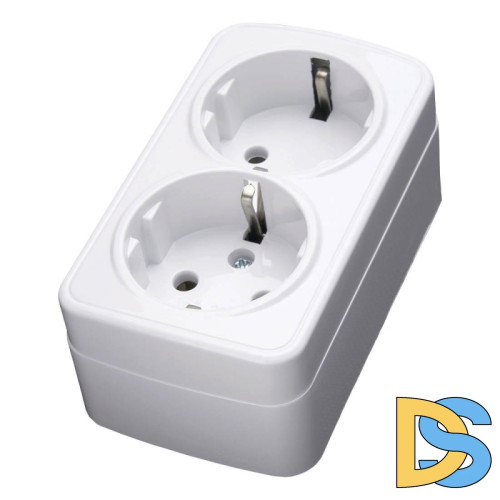 Розетка двойная Feron Stekker с/з 16A 250V белый PST1650220 39034