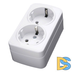 Розетка двойная Feron Stekker с/з 16A 250V белый PST1650220 39034