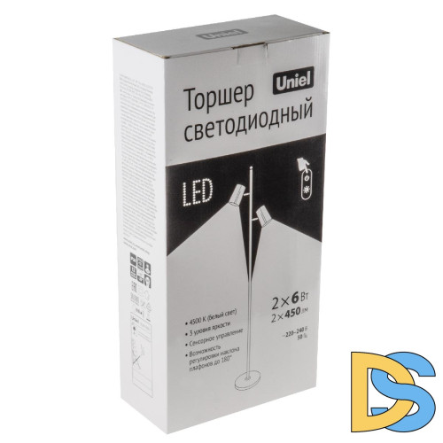 Торшер Uniel ULM-T600 2х6W/4500K/DIM BLACK UL-00010174