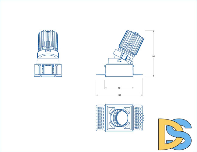 Встраиваемый светильник Fiberli MR1215 (квадратная рамка) 12130104
