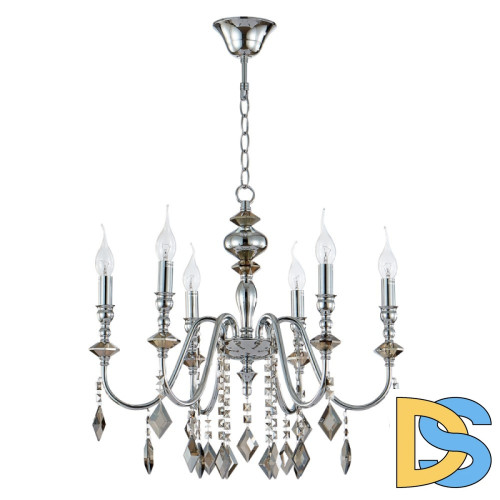 Подвесная люстра Crystal Lux MERCEDES SP6 CHROME/SMOKE