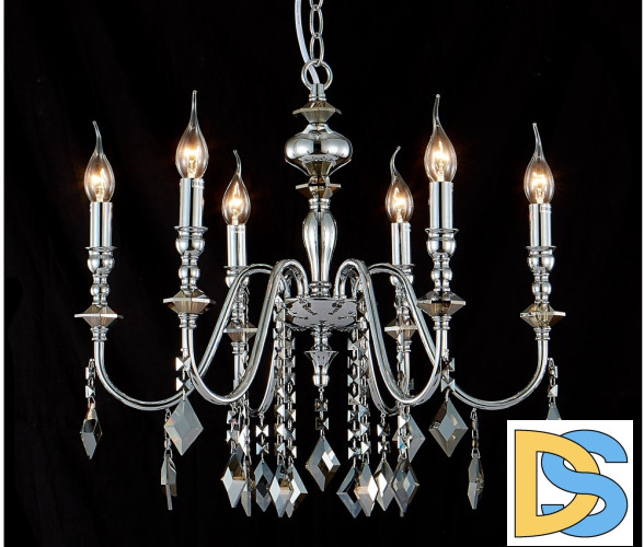 Подвесная люстра Crystal Lux MERCEDES SP6 CHROME/SMOKE