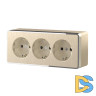 Розетка тройная с/з со шторками Werkel Gallant шампань рифленый W5073110 4690389163883