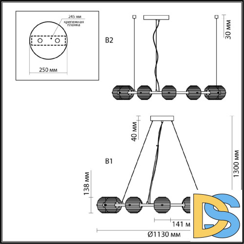 Подвесная люстра Odeon Light Troni 5041/120L