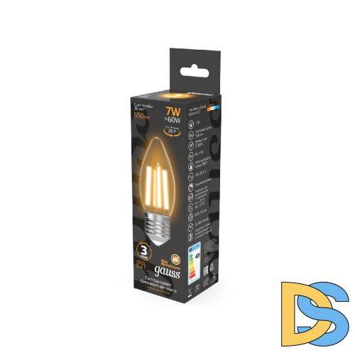 Лампа светодиодная Gauss Filament E27 7W 2700K 103802107