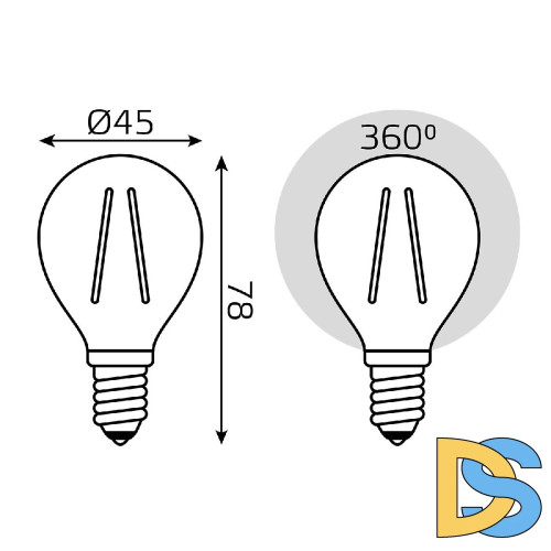 Лампа светодиодная Gauss Filament Elementary E14 8W 2700K 52118